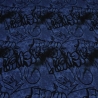 Stoff Baumwolle French Terry Graffiti jeans blau schwarz