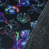 Stoff Sweatshirtstoff Alpenfleece Gamer Biker BMX schwarz bunt