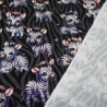 Stoff Baumwolle French Terry Cute Zebras schwarz grau weiß bunt 