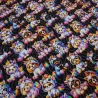 Stoff Baumwolle French Terry Unicorn Dogs Hunde schwarz grau bunt