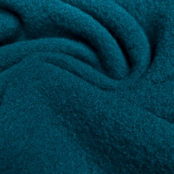 Stoff 100% Wolle Walkloden Kochwolle uni petrol Kleiderstoff