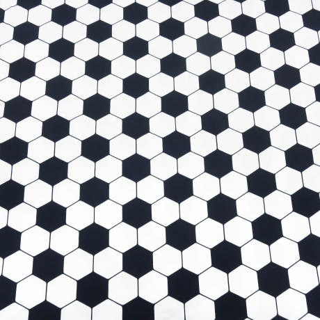 Stoff Baumwolle Jersey Fußball Soccer Design schwarz weiss