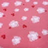 Stoff Baumwolle Jersey Happy be pink Wolken Herzen pink rosa