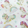 Stoff Baumwolle Jersey little unicorn Einhorn Regenbogen weiß