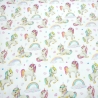 Stoff Baumwolle Jersey little unicorn Einhorn Regenbogen weiß