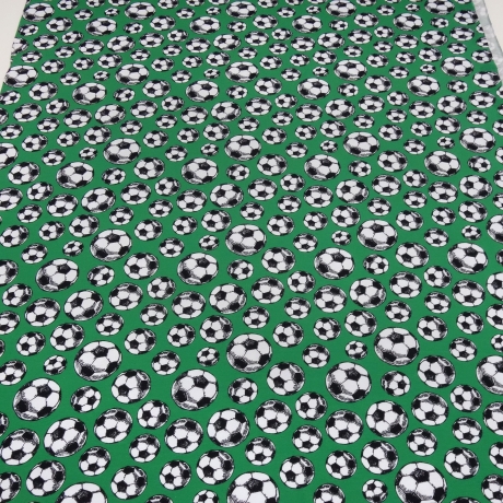 Stoff Baumwolle Jersey Fußball Soccer Bälle grün weiß schwarz