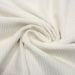 Stoff Stretch Querstretch Baumwolle Cord uni wollweiss