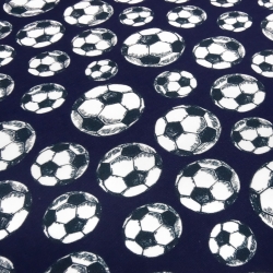 Stoff Baumwolle Jersey Fußball Fußbälle Bälle blau weiß schwarz