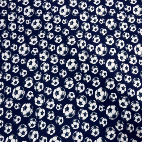 Stoff Baumwolle Jersey Fußball Fußbälle Bälle blau weiß schwarz