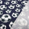 Stoff Baumwolle Jersey Fußball Fußbälle Bälle blau weiß schwarz
