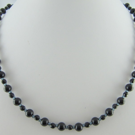 Kette Perlen Onyx Schwarz (538)