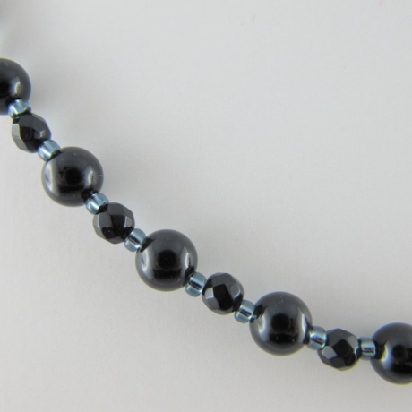 Kette Perlen Onyx Schwarz (538)