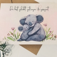 geliebt, getragen, gesegnet Grußkarte Koalabären + Umschlag