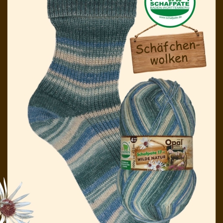 Opal Schafpate 17 Wilde Natur, 4-fädige Sockenwolle, Farbe 11594