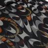 Stoff Chiffon Blusenstoff retro Design schwarz grau terra braun