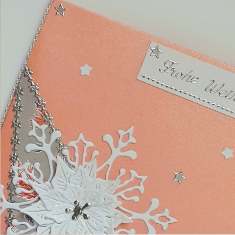 Weihnachtskarte frohe Weihnachten Festtag-Karte Rosa & silbern