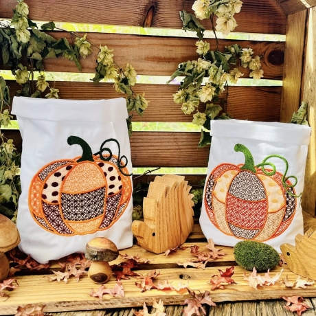 Kürbis Deko   -  Stickdatei bei Michis Textilatelier