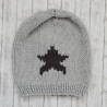 Beanie Star Gr. 55-58 hellgrau/anthrazit