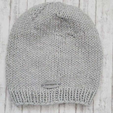 Beanie Star Gr. 55-58 hellgrau/anthrazit