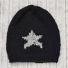Beanie Star Gr. 55-58 schwarz/hellgrau