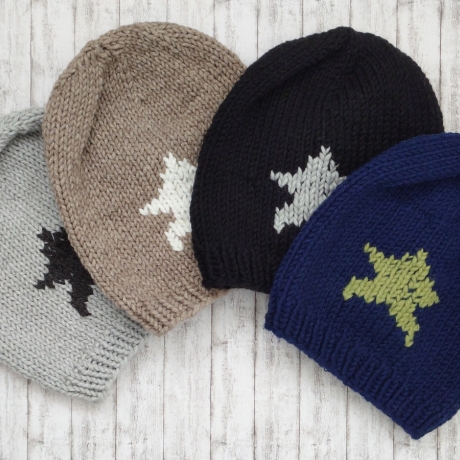Beanie Star Gr. 55-58 dunkelblau/jadegrün
