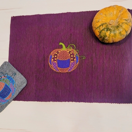 Kürbis Deko   -  Stickdatei bei Michis Textilatelier