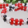 GLANZ Design Würfelkette Rot Schwarz Klar /5577