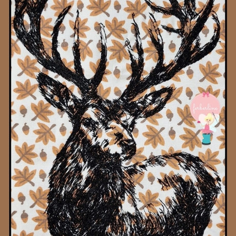 Ferberline Stickdatei Scribble Hirsch ab 10x10