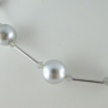 Kette große Perlen Grau  (561)