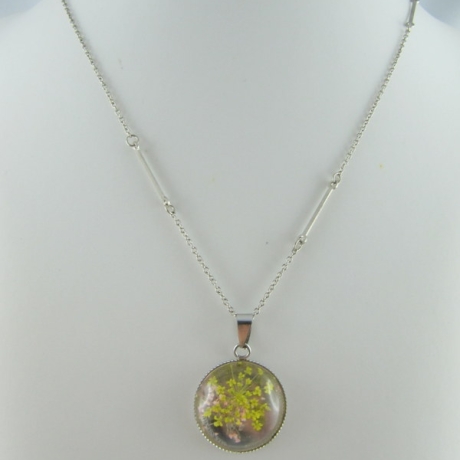 Kette mit Cabochon Blüte Gelb (567)