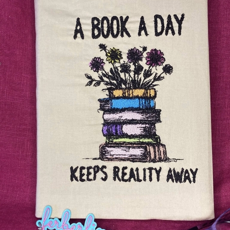 Ferberline Stickdatei Scribble A Book a Day ab 12x16