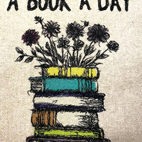 Ferberline Stickdatei Scribble A Book a Day ab 12x16