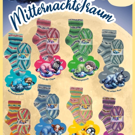 Opal Mitternachtstraum, 4-fädige Sockenwolle, Farbe 11643