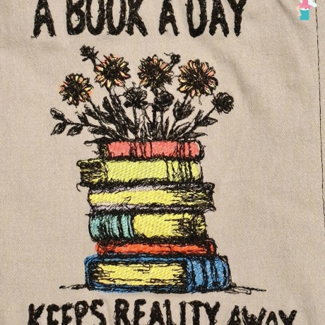 Ferberline Stickdatei Scribble A Book a Day ab 12x16