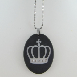 Lange Kette mit großem Polaris-Anhänger Schwarz (575)