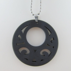 Lange Kette mit großem Polaris-Anhänger Schwarz (575)