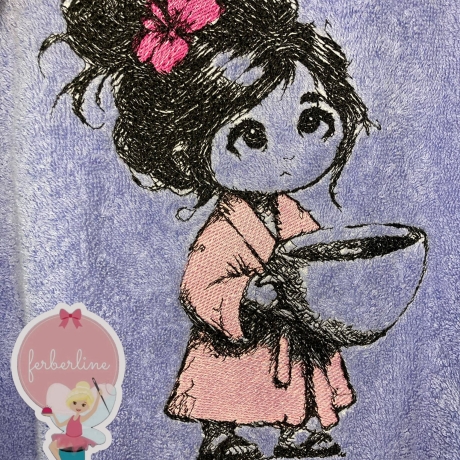 Ferberline Stickdatei Scribble Morgenkäffchen ab 13x18cm