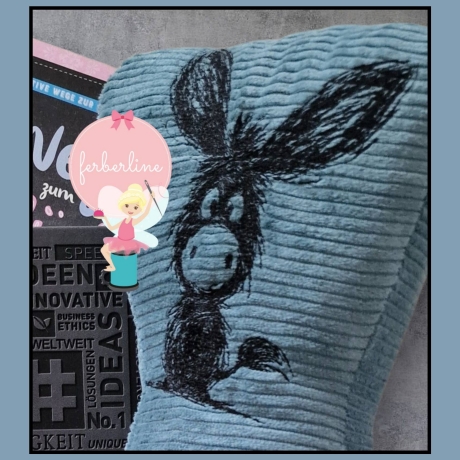 Ferberline Stickdatei Scribble Esel ab 9x10