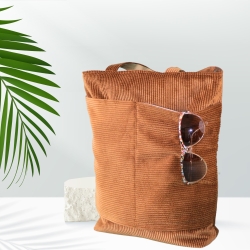 Einkaufstaschen/Cordbeutel/Cord Taschen/totebag/Stoffbeutel/braun