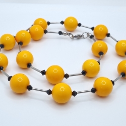 Kette mit großen Polaris Perlen Orange (583)