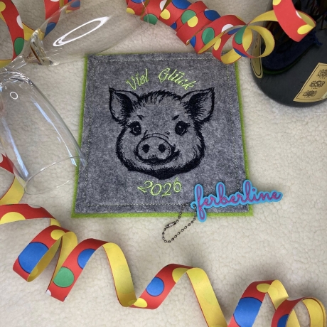 Ferberline Stickdatei Scribble Schwein Sweety ab 9x10