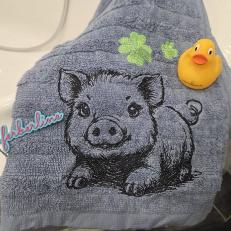 Ferberline Stickdatei Scribble Schwein Sweety ab 9x10