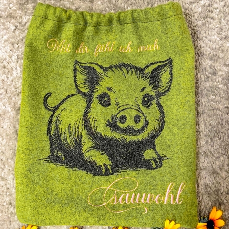 Ferberline Stickdatei Scribble Schwein Sweety ab 9x10