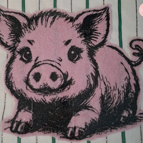 Ferberline Stickdatei Scribble Schwein Sweety ab 9x10