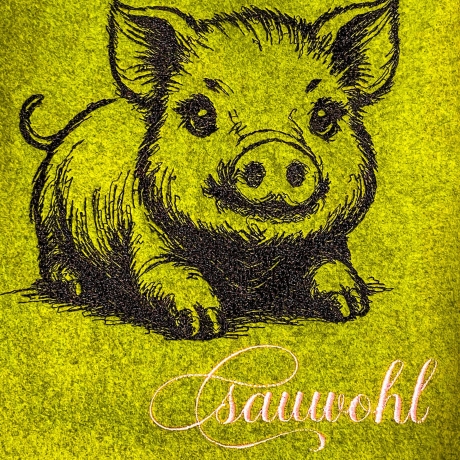 Ferberline Stickdatei Scribble Schwein Sweety ab 9x10