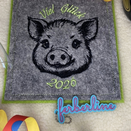 Ferberline Stickdatei Scribble Schwein Sweety ab 9x10