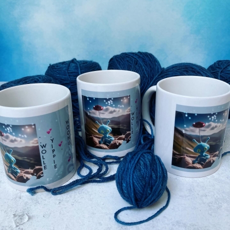 Tasse für Wollverrückte - Eigendesign - Außerirdischer REDUZIERT