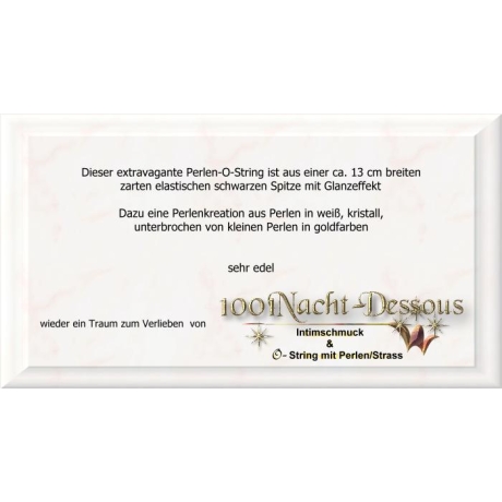 edler Perlenstring/ panty ->Luxus O-String Intimschmuck