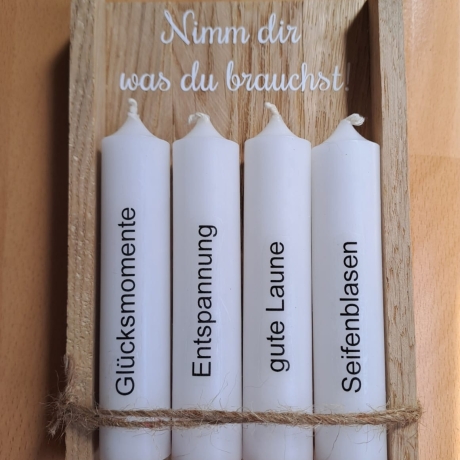 Kerzenset Nimm dir was du brauchst,Handarbeit