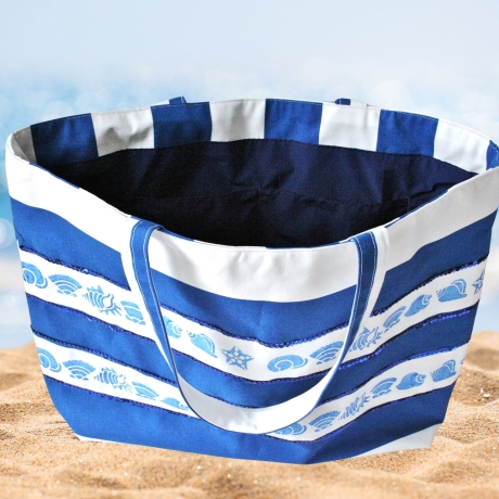Badetasche/Strandtasche/Saunatasche/Shopper/blaue Tragetasche 